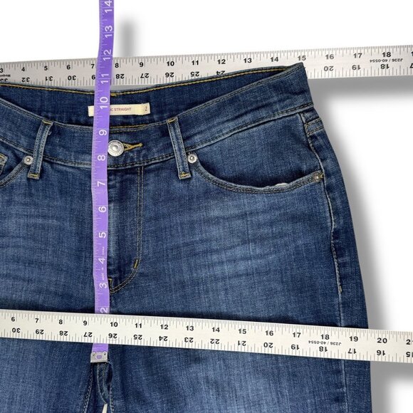 Levis Classic Straight Jeans Womens Sz 26x30 Relaxed Mid-Rise Dark Wash Stretch - Picture 5 of 11